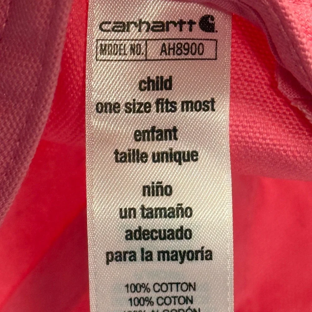 Carhartt Kids Pink Canvas Baseball‎ Cap Hat AH8900 Child One Size Fits Most